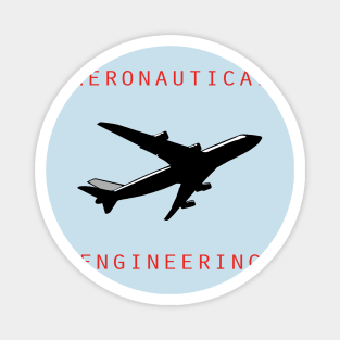 Aeronautical engineering text and airplane picture Magnet